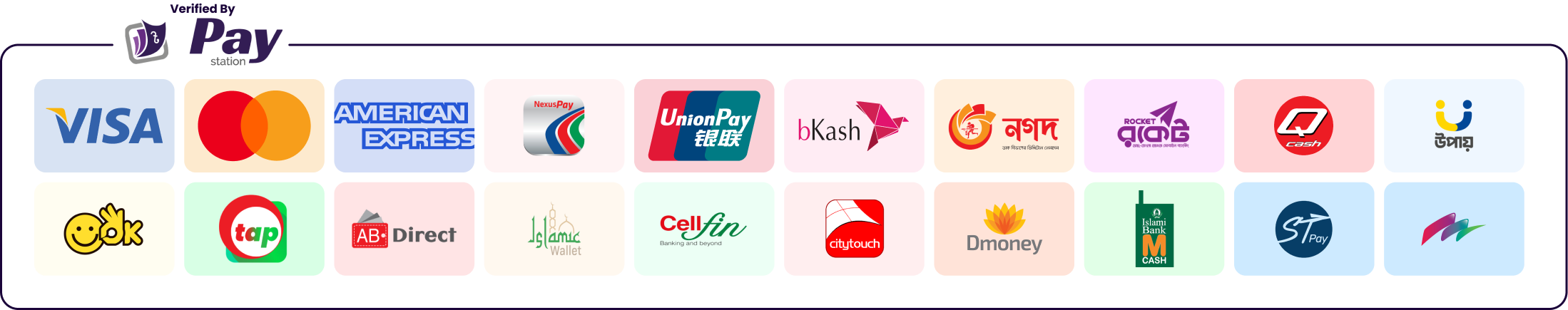 Verified payment methods